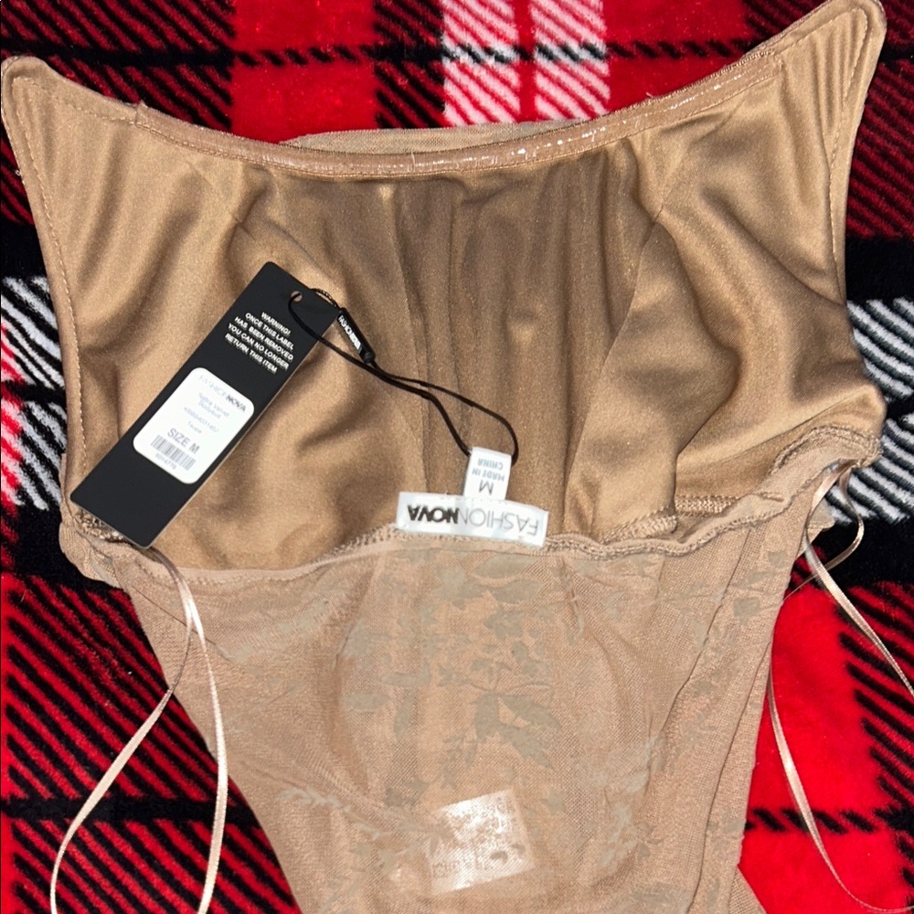 Tan Ruched Bodysuit - Picture 6 of 6